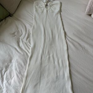 Zara White Ribbed Dress